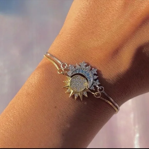 New Sun Moon Couple Necklace Stainless Steel Magnetic - Picture 4 of 8